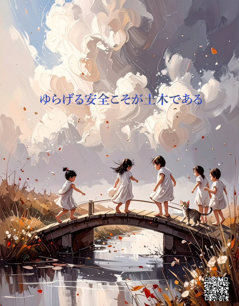 ５人の幼児が、小さな川の小さな橋の上を渡っている。後ろから１匹の 658845 vBB