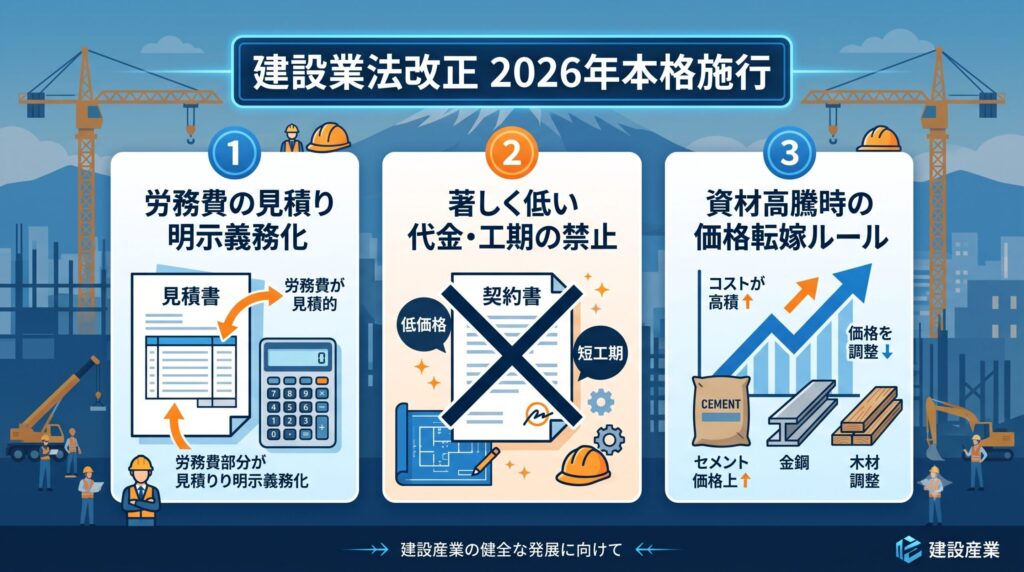 建設業法改正 」2026年本格施行とは？何が変わるかわかりやすく解説