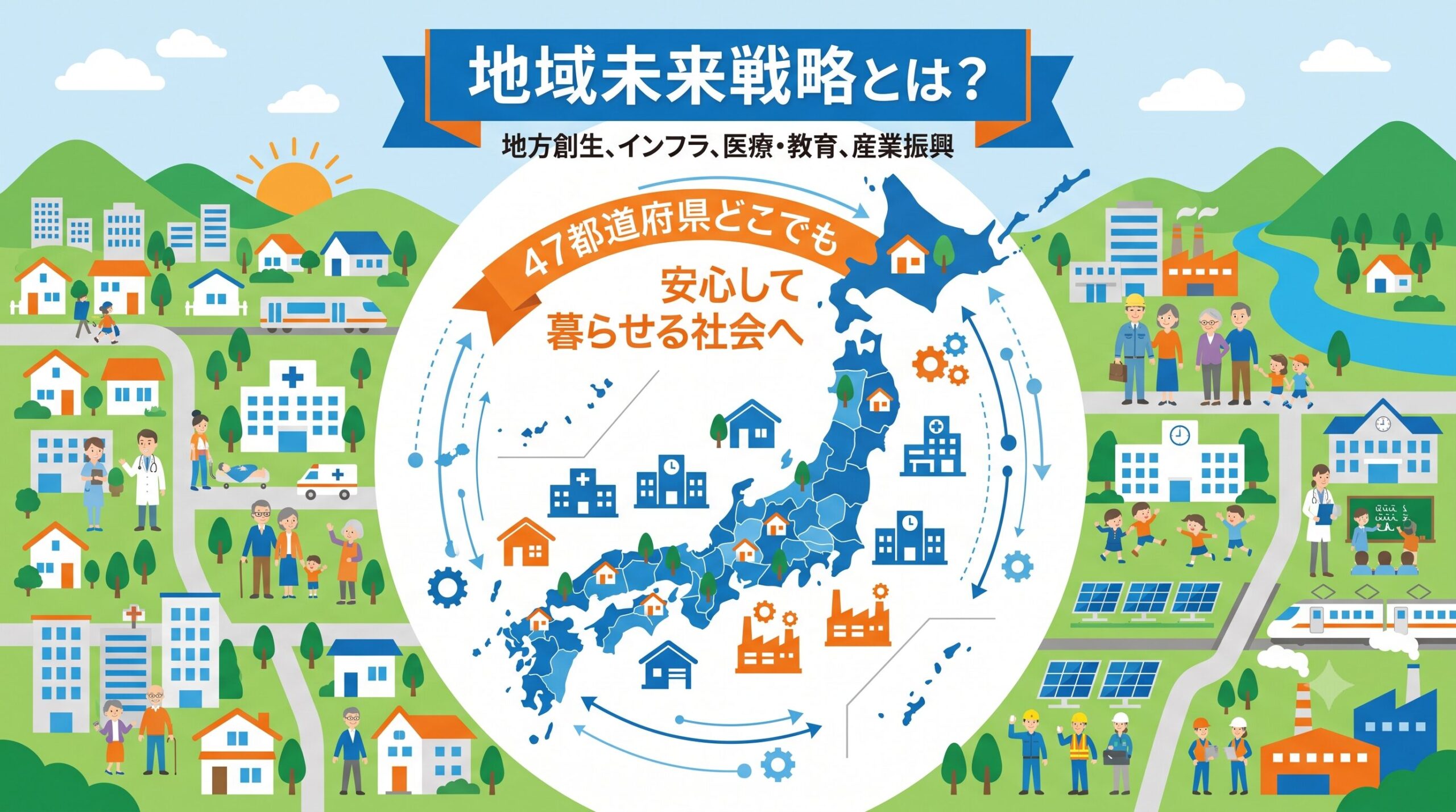 地域未来戦略とは?47都道府県どこでも安心して暮らせる社会を目指すイメージ