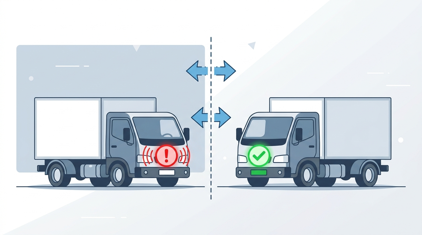 白トラ規制と白ナンバー・緑ナンバーの違いを示すイラスト
